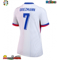 Camisa de Futebol França Antoine Griezmann #7 Equipamento Secundário Mulheres Europeu 2024 Manga Curta